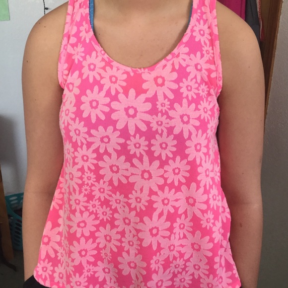 Floral Neon Pink Tank