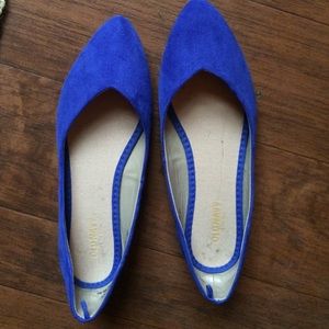 Blue pointed flats