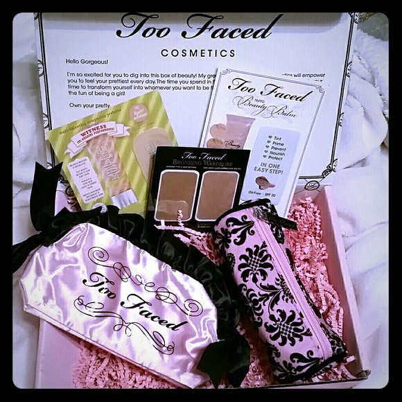 Too Faced Cosmetic Bag Bundle + Sample Cards