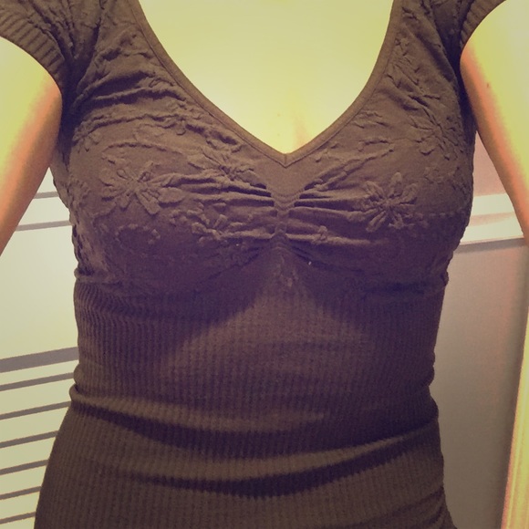 Dark brown Bebe nylon and spandex top