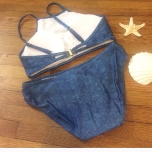 New High Neck Denim Bikini - Picture 3 of 4