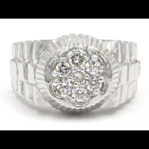 0.62 Ct. Round Cut Men 7 Stone Diamond Band Ring
