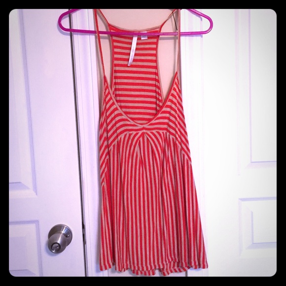 Orange striped tank
