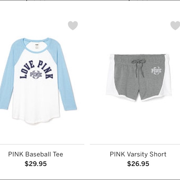 Victoria Secret PINK Baseball Tee + Short - Picture 1 of 4