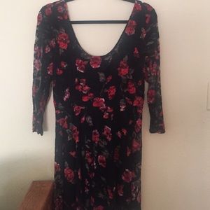 Black and Red Floral Dress