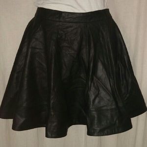 ASOS NWT Black Leather Skater Skirt