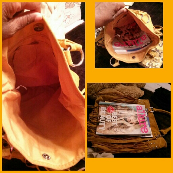 👛Mustard Colored Fringe 👛 - Picture 2 of 3