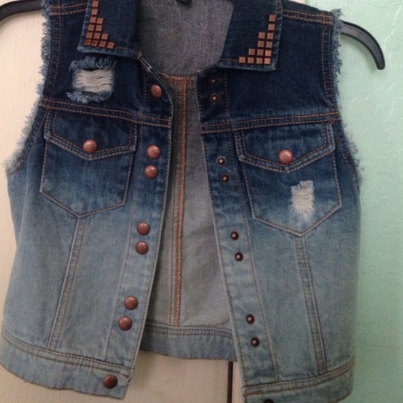 Ombré denim vest