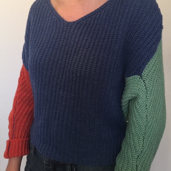 ✅ SOLD! Color Block Sweater