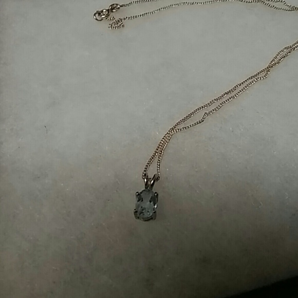 Sterling silver blue topaz necklace