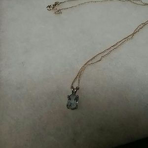 Sterling silver blue topaz necklace