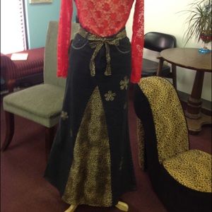 Women Long Denim Skirt