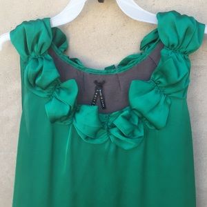 Silky green beautiful sleeveless Top