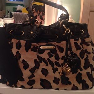 Juicy couture leather cheetah print bag