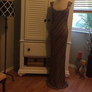 Beaded 100% silk gown