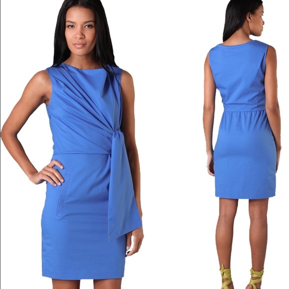 Diane Von Furstenberg Blue Amara Tie Waist Dress 0