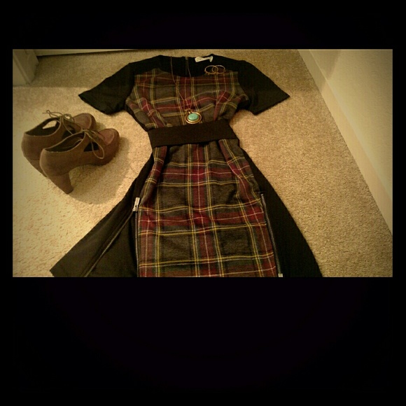 NWOT M Soft Cotton Plaid Shift Dress Stitch Fix