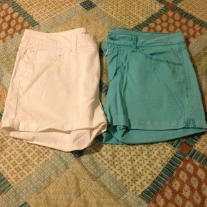 2 pairs of cuffed shorts.