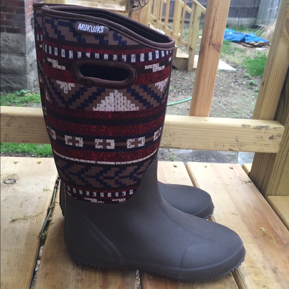 MUK LUKS Karen Rain Boots in Brown