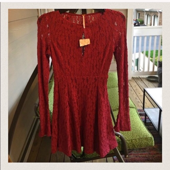 Free People Dresses & Skirts - Free People Lace Cutout Peasant Dress in Plumeria