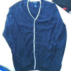 Banana Republic Mens Wool cardigan sz L navy blue