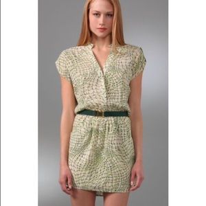 ALICE + OLIVIA silk print dress with belt.