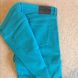 Volcom turquoise jeggings size 7