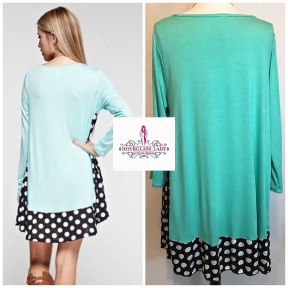 XL FITS 1X💕Mint Layered Dots Dress - Picture 4 of 4