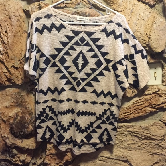 Aztec kimono type top