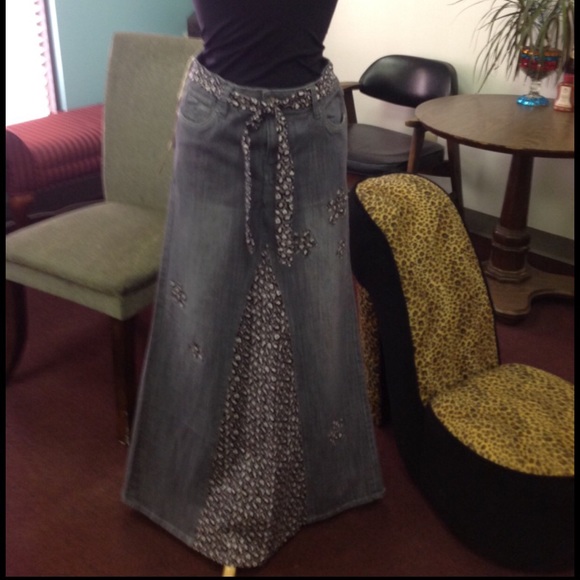 Women Long Denim Skirt