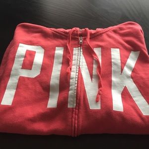 PINK Coral pink zip hoodie excellent condition XS