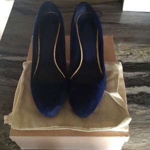 Designer Blue Suede Heels w/ Dust Bag