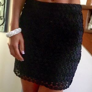 Black Knitted Mini Skirt