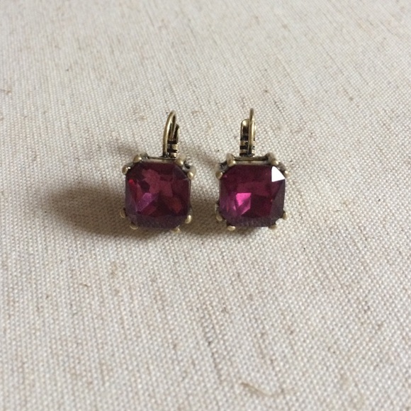 Plum drop earrings