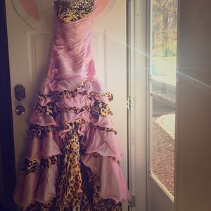 Beautiful Tony bowls pink and. Leopard gown