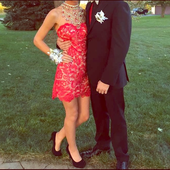 Short Red Lace Dress