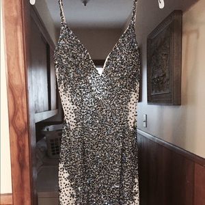 Scala Size 4 Blue and Nude Cocktail Dress