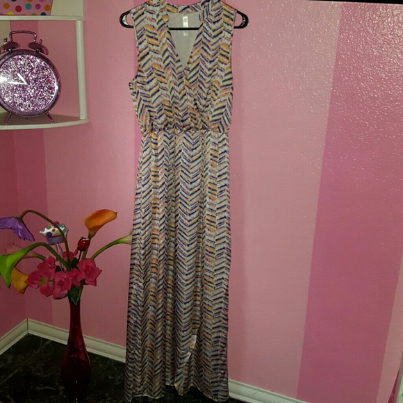 Chevron print maxi dress