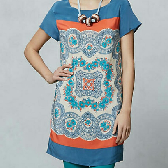 Calcada Silk Tunic Shift by Meadow Rue