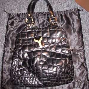 60% off Yves Saint Laurent Handbags - AUTH YSL turquoise suede ...  