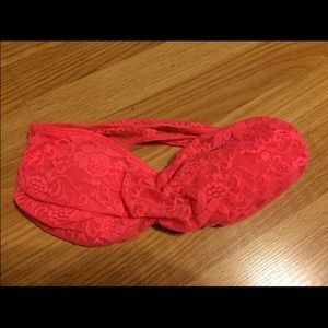 pink flower lace bandeau