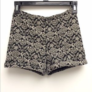 Black and cream patterned shorts