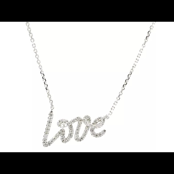 0.17 Ct. Round Cut Diamond Love Woman's Necklace