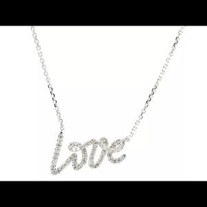 0.17 Ct. Round Cut Diamond Love Woman's Necklace