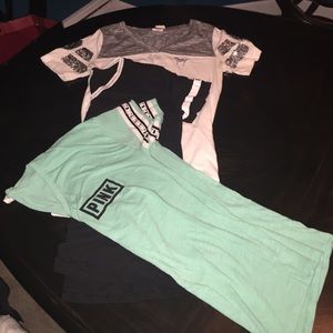 3 items PINK by VS tee shirts all size Large