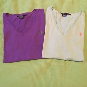 2 Polo Brand v-neck t's
