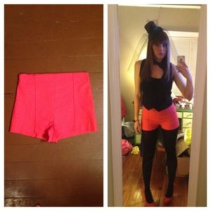 Cute Bright Red High Waisted Shorts