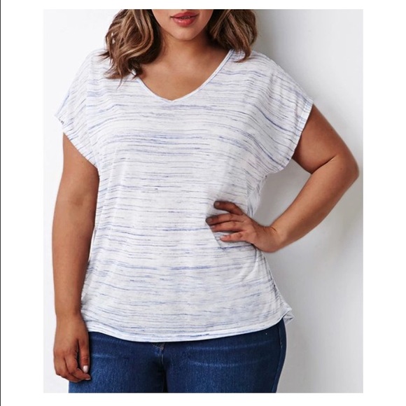 V-Neck Short Sleeve Hollow Out Loose-Fitting Shirt