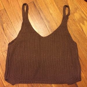 Brown crochet crop top
