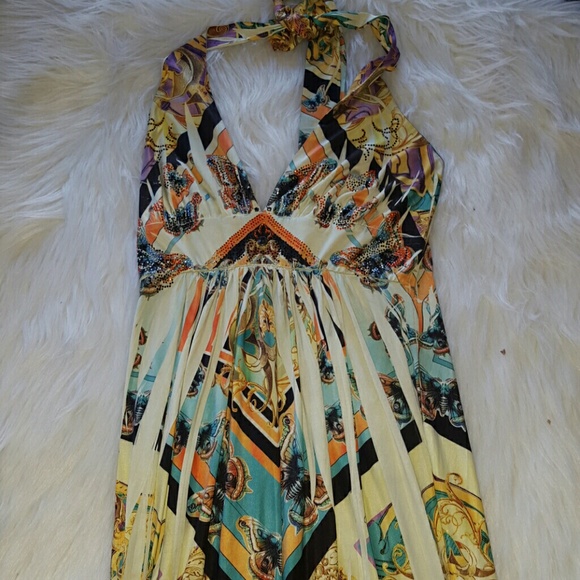 ❤💥HP💥 Maxi  beaded halter dress,flow w the best - Picture 2 of 2